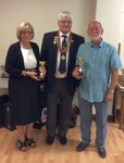 Harold Hibbert Cup. Winners Joy Williams and Bernie May.